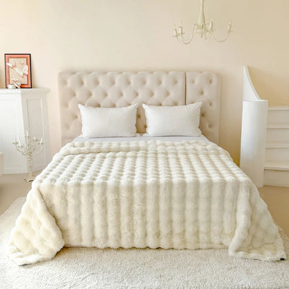 Dubbellaagse Fleece Deken van Imitatie Konijnenbont – Zacht en Warm voor Elk Seizoen, 200x230 cm 3
