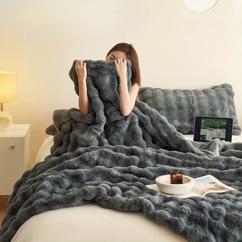 Dubbelzijdige Fleece Deken – Zachte en Warme Fluffy Deken voor Alle Seizoenen, Ideaal voor Slaapkamer en Auto 9