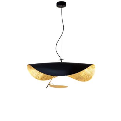Elegante Golden Oasis Hanglamp met Golvende Kap – Geschikt voor Plafond en Muur 0