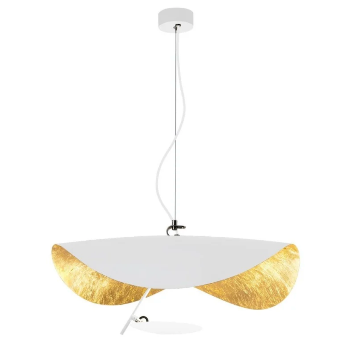 Elegante Golden Oasis Hanglamp met Golvende Kap – Geschikt voor Plafond en Muur 12