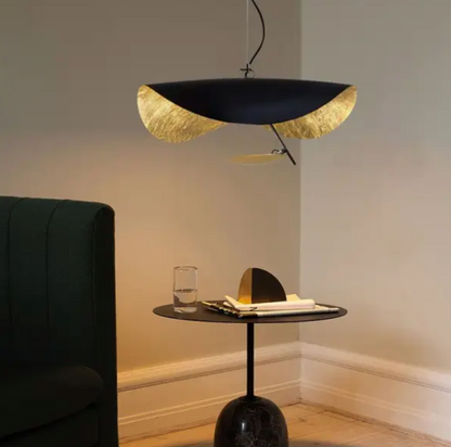Elegante Golden Oasis Hanglamp met Golvende Kap – Geschikt voor Plafond en Muur 2