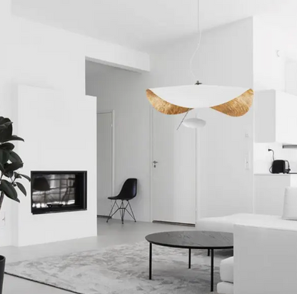Elegante Golden Oasis Hanglamp met Golvende Kap – Geschikt voor Plafond en Muur 4