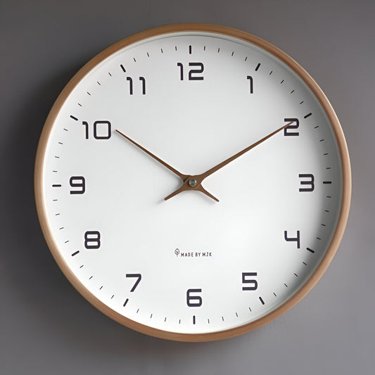 Elegante Houten Wandklok van 30 cm met Minimalistisch Ontwerp en Nauwkeurig Kwartsmechanisme 0