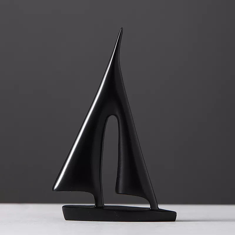 Elegante Maritieme Zeilboot Sculptuur voor Woondecoratie en Kantoor – Minimalistisch Design van Hoogwaardig Polyresin 3
