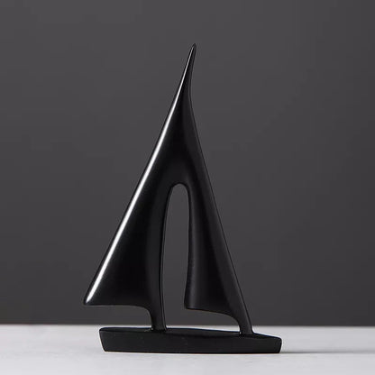 Elegante Maritieme Zeilboot Sculptuur voor Woondecoratie en Kantoor – Minimalistisch Design van Hoogwaardig Polyresin 3