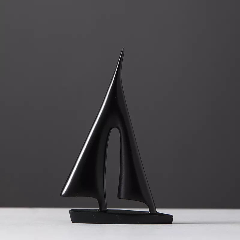 Elegante Maritieme Zeilboot Sculptuur voor Woondecoratie en Kantoor – Minimalistisch Design van Hoogwaardig Polyresin 4