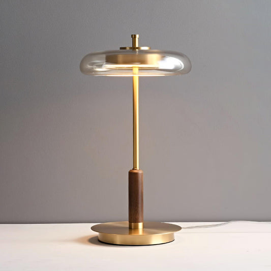 Elegante Tafellamp van Metaal en Glas – Zwart LED Lampje voor Nachtkastje met Warm Wit Licht 1