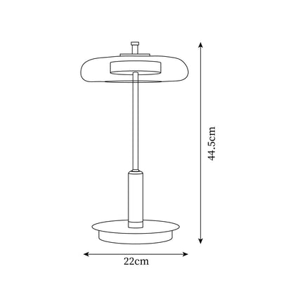 Elegante Tafellamp van Metaal en Glas – Zwart LED Lampje voor Nachtkastje met Warm Wit Licht 3