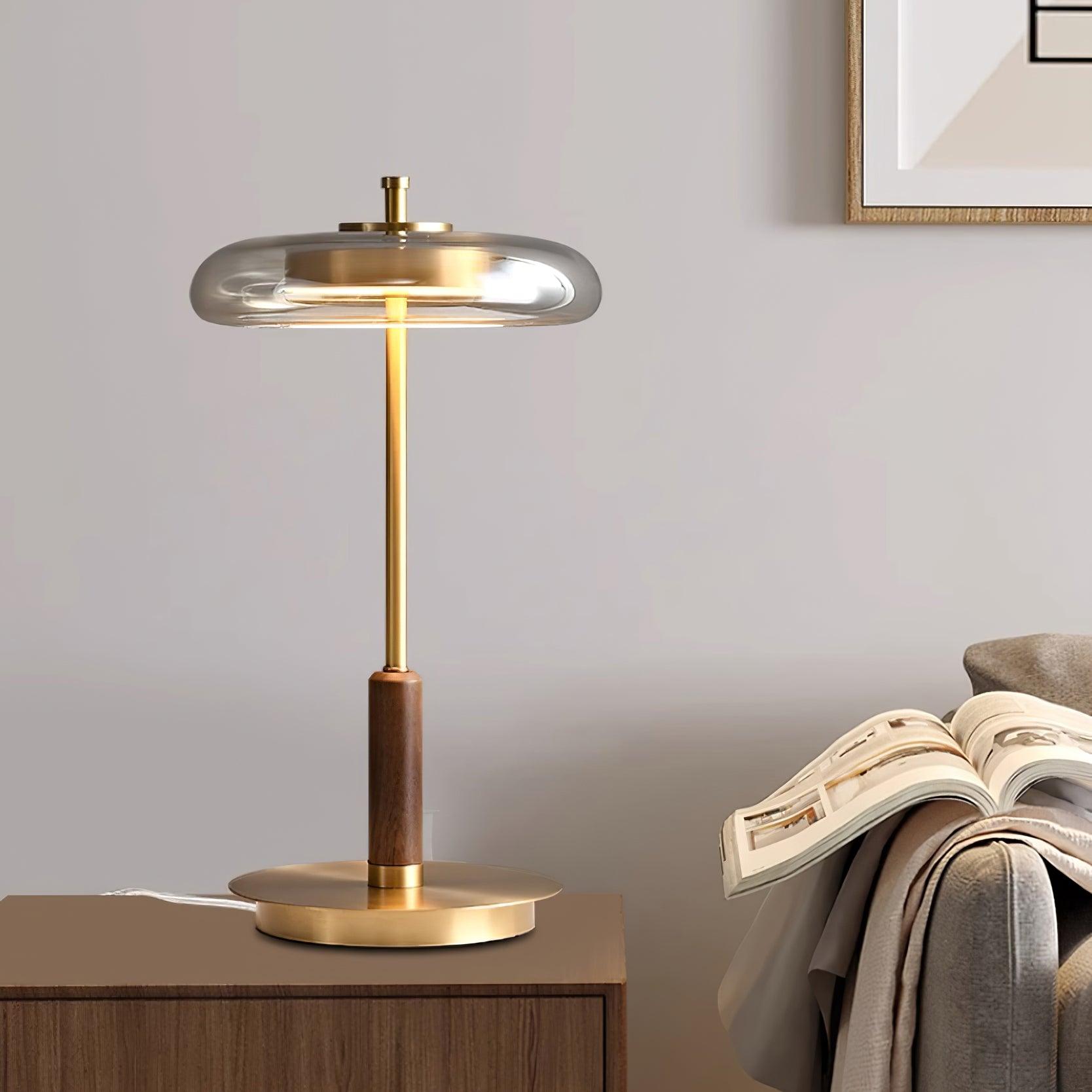 Elegante Tafellamp van Metaal en Glas – Zwart LED Lampje voor Nachtkastje met Warm Wit Licht 7