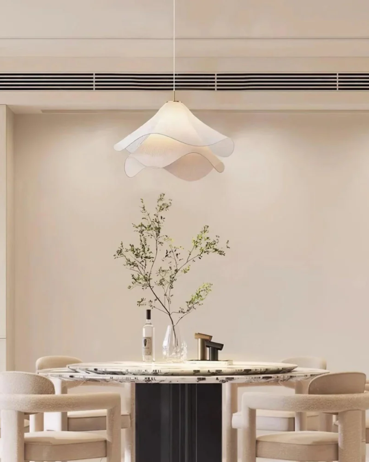 Etherische Bloem Hanglamp met Goudkleurige Details – Uniek Design voor Eettafel, Woonkamer of Slaapkamer Verlichting 2