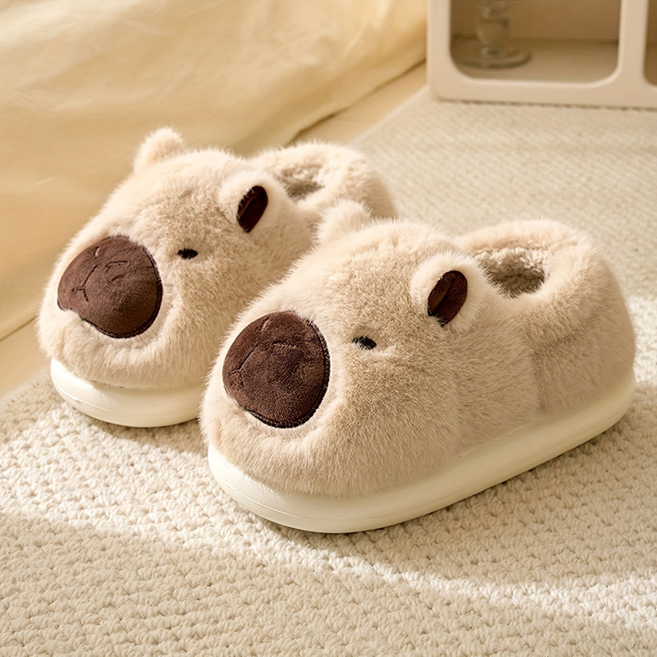 Fluffy Capibara Sloffen – Ultra Zacht en Warm voor Thuisgebruik 0