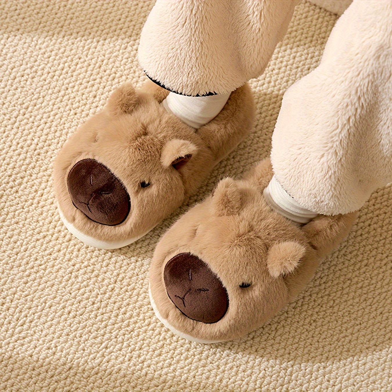 Fluffy Capibara Sloffen – Ultra Zacht en Warm voor Thuisgebruik 6