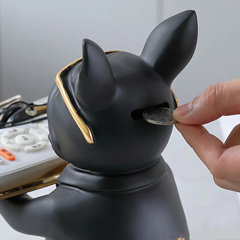 French Bulldog Beeldje met Dienblad – Handgemaakt Interieurdecoratie en Praktisch Dienblad voor Sleutels en Sieraden 5