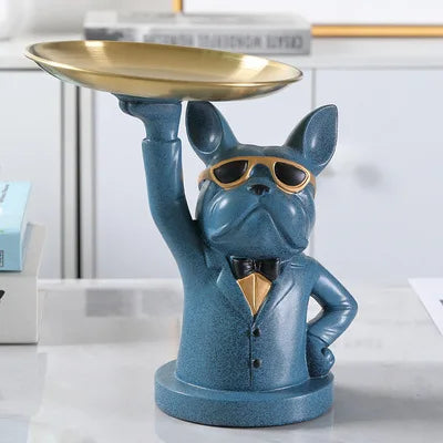 French Bulldog Beeldje met Dienblad – Handgemaakt Interieurdecoratie en Praktisch Dienblad voor Sleutels en Sieraden 7