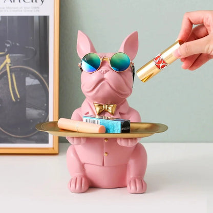 French Bulldog Beeldje met Dienblad – Handgemaakt Interieurdecoratie en Praktisch Dienblad voor Sleutels en Sieraden 8