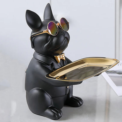 French Bulldog Beeldje met Dienblad – Handgemaakt Interieurdecoratie en Praktisch Dienblad voor Sleutels en Sieraden 9