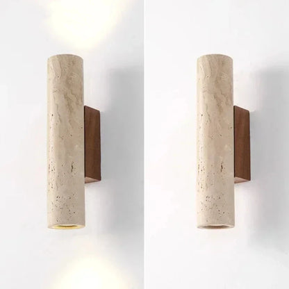 Geel Marmeren Wandlamp met LED – Wabi Sabi Stijl voor Slaapkamer en Woonkamer 0