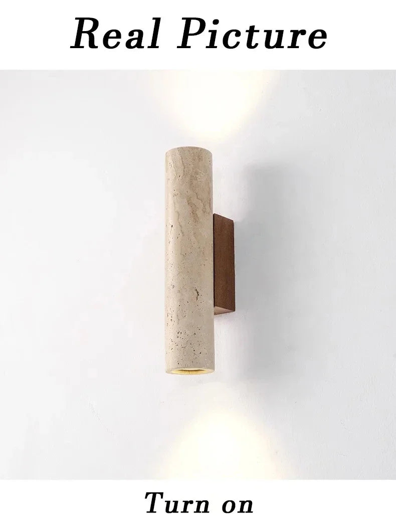 Geel Marmeren Wandlamp met LED – Wabi Sabi Stijl voor Slaapkamer en Woonkamer 5