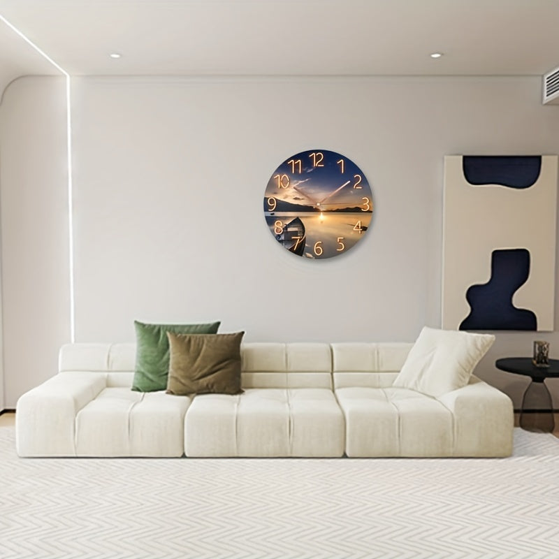 Glazen Wandklok met Stil Mechanisme en Nautisch Ontwerp – 30 cm 2