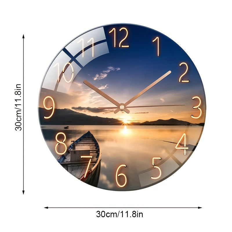 Glazen Wandklok met Stil Mechanisme en Nautisch Ontwerp – 30 cm 3