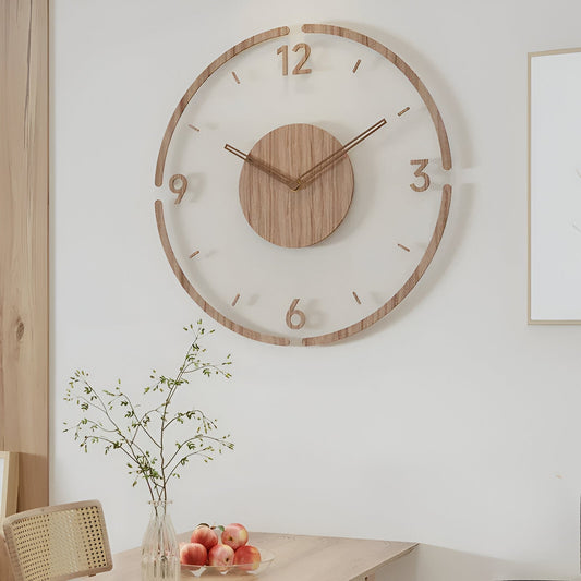 Grote Wandklok van Hout met Stil Klokwerk en Duidelijke Cijfers – Modern Design voor Elke Ruimte 1