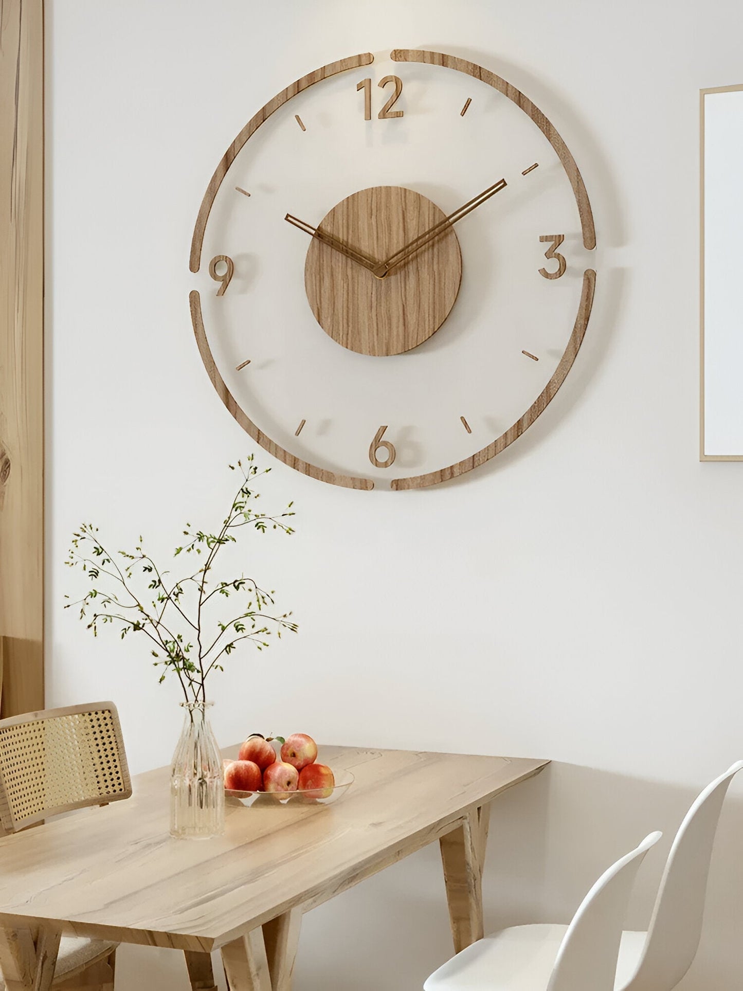 Grote Wandklok van Hout met Stil Klokwerk en Duidelijke Cijfers – Modern Design voor Elke Ruimte 7