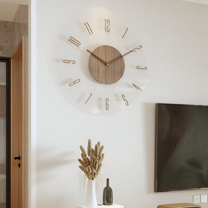 Grote Wandklok van Hout met Stil Klokwerk en Duidelijke Cijfers – Modern Design voor Elke Ruimte 8