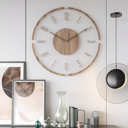 Grote Wandklok van Hout met Stil Klokwerk en Duidelijke Cijfers – Modern Design voor Elke Ruimte 9
