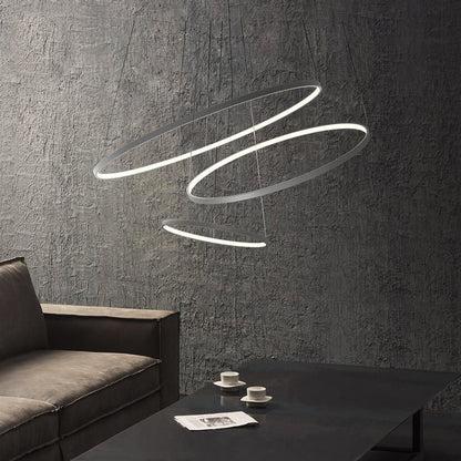 Moderne Kroonluchter in Goud of Zwart met Aanpasbare Ringen – Elegante LED Verlichting voor Woonkamer en Slaapkamer