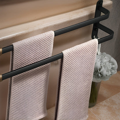 Handdoekhouder Wandmontage 3-laags van Aluminium – Zwart, Ruimtebesparend Ontwerp 2