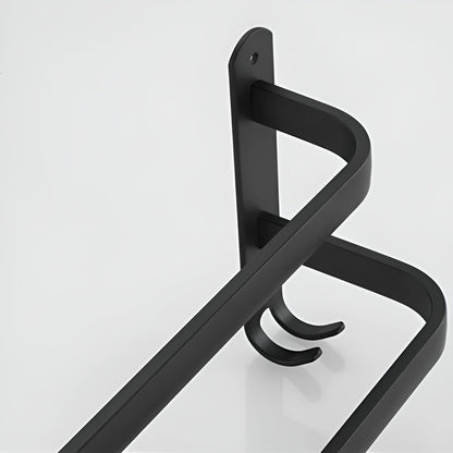 Handdoekhouder Wandmontage 3-laags van Aluminium – Zwart, Ruimtebesparend Ontwerp 4