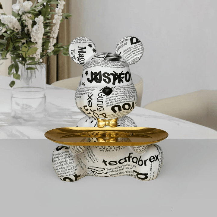 Handgemaakt Beer Hars Tafelblad met Kleurrijke Dienblad en Opbergfunctie 4