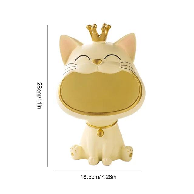 Handgemaakte Kat Sleutelhangerhouder van Hars – Decoratief en Functioneel, 28 x 18,5 cm, Wit/Roze/Oranje/Groen 12