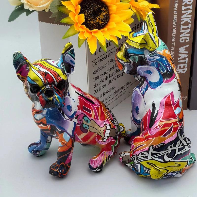 Handgeschilderd Teckelfiguur van Duurzaam Hars – Uniek Decoratiestuk voor Hondenliefhebbers in Veelkleurige Ontwerpen 6