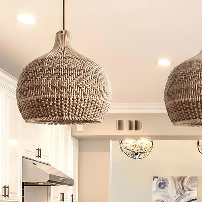 Handgeweven Rieten Hanglamp voor Woonkamer – Bohemian Stijl, 30cm Hoog, Natuurlijk Riet, Duurzaam en Eenvoudig te Installeren 6