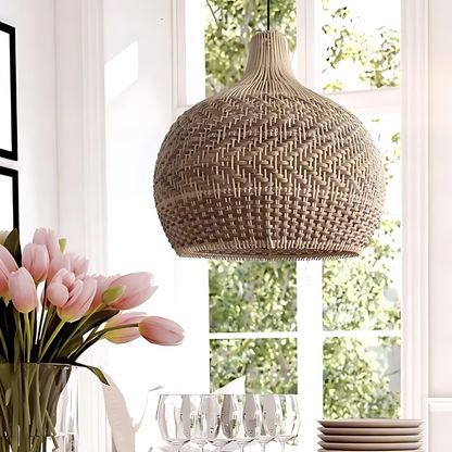 Handgeweven Rieten Hanglamp voor Woonkamer – Bohemian Stijl, 30cm Hoog, Natuurlijk Riet, Duurzaam en Eenvoudig te Installeren 7