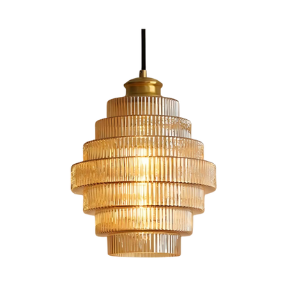 Hanglamp met Retro Glazen Vorm en Messing Afwerking – Verstelbare Lengte voor Diverse Ruimtes 0