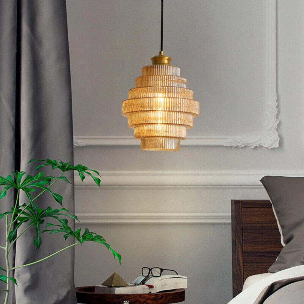 Hanglamp met Retro Glazen Vorm en Messing Afwerking – Verstelbare Lengte voor Diverse Ruimtes 3