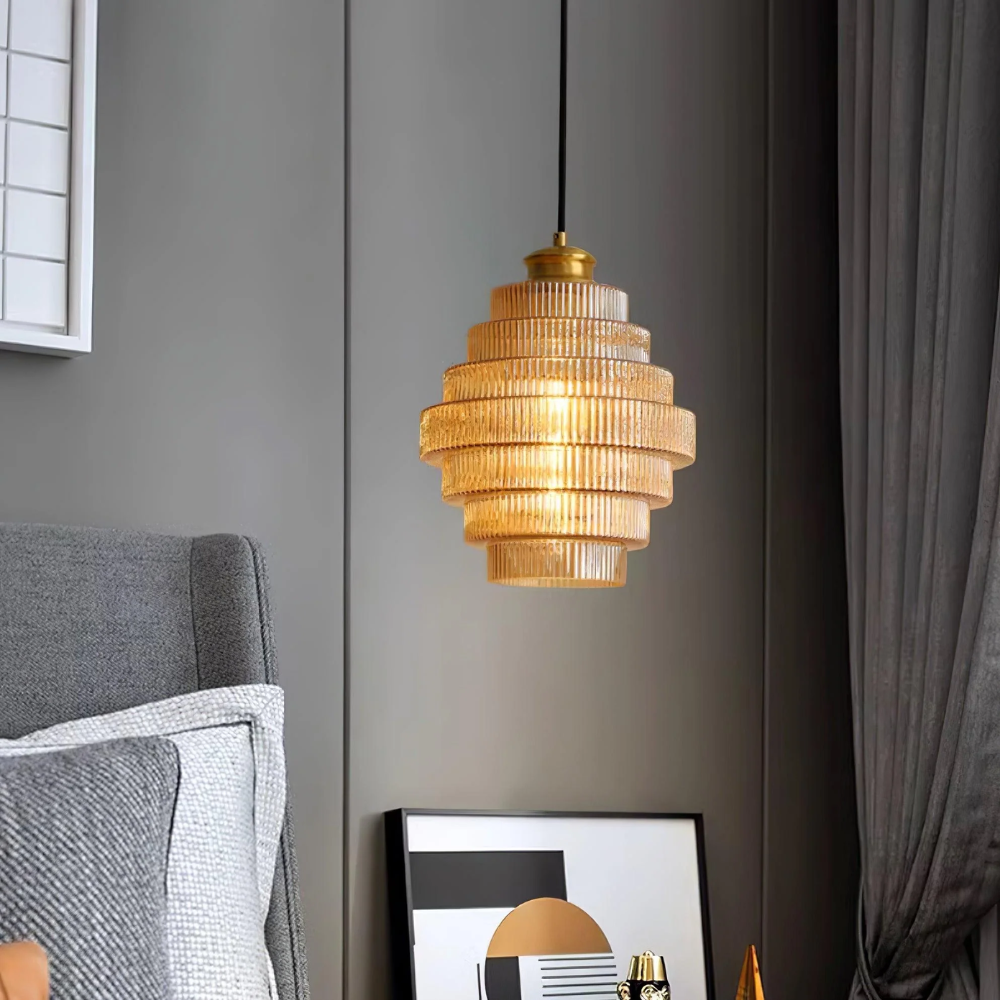 Hanglamp met Retro Glazen Vorm en Messing Afwerking – Verstelbare Lengte voor Diverse Ruimtes 6