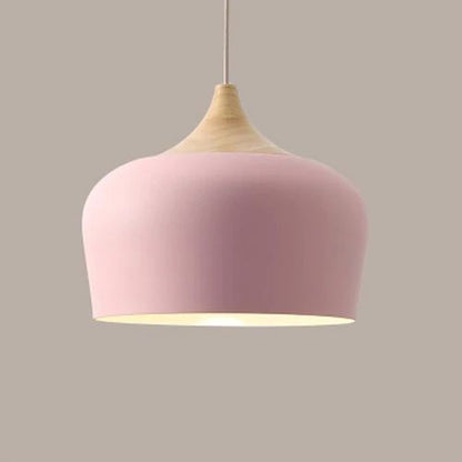Hanglamp van Metaal en Hout in Pasteltinten voor Eettafel – Verstelbare Hoogte en Sfeervolle Verlichting 6