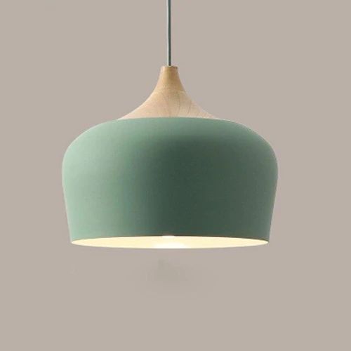 Hanglamp van Metaal en Hout in Pasteltinten voor Eettafel – Verstelbare Hoogte en Sfeervolle Verlichting 8