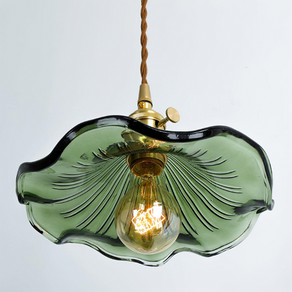 Hibiscusbloem Hanglamp van Glas en Messing voor Eettafel en Woonkamer – Verstelbare Pendelarmatuur met E27 Fitting 6