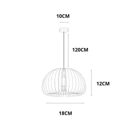 Houten Hanglamp Pompoenvorm voor Woonkamer, Eetkamer en Slaapkamer – Natuurlijke Verlichting in Diverse Maten 7