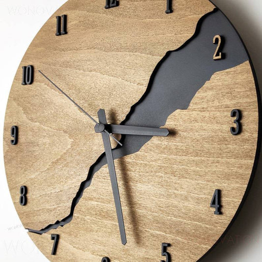 Houten Wandklok 30x30 cm met Minimalistisch Ontwerp – Tijdloze Decoratie voor Elke Kamer 1