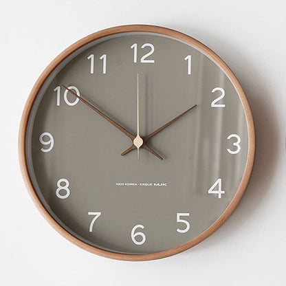 Houten Wandklok in Scandinavische Stijl – 30 cm Diameter met Nauwkeurig Kwartsuurwerk, Grijs of Wit 0