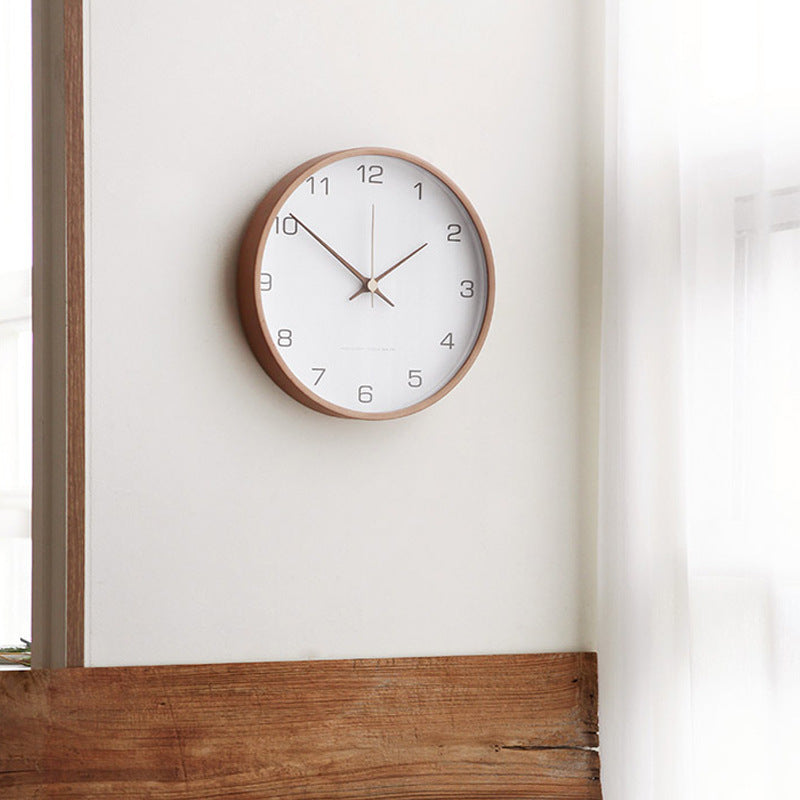 Houten Wandklok in Scandinavische Stijl – 30 cm Diameter met Nauwkeurig Kwartsuurwerk, Grijs of Wit 2