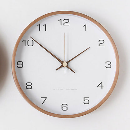 Houten Wandklok in Scandinavische Stijl – 30 cm Diameter met Nauwkeurig Kwartsuurwerk, Grijs of Wit 4