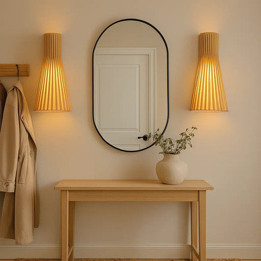 Houten Wandlamp Zwart of Wit Accent – Moderne Muurlamp voor Binnen met Eenvoudige Montage 0