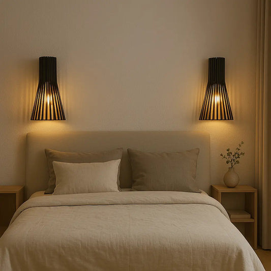 Houten Wandlamp Zwart of Wit Accent – Moderne Muurlamp voor Binnen met Eenvoudige Montage 2