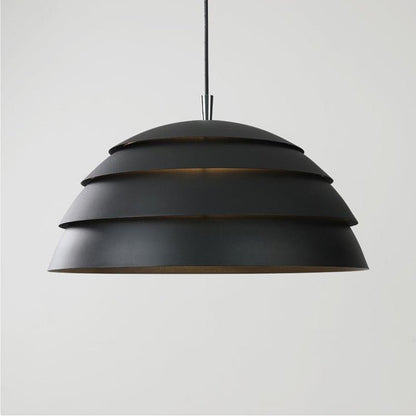 Moderne Zwarte Hanglamp voor Eettafel – Koepelvormige LED Woonkamer Lamp met E27 Fitting, Minimalistisch Ontwerp
